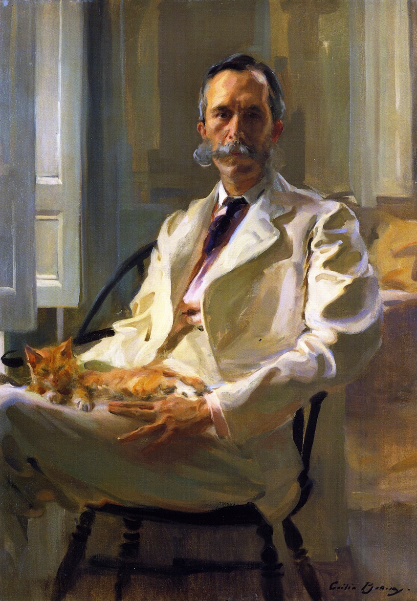 Man with a cat. Cecilia Beaux