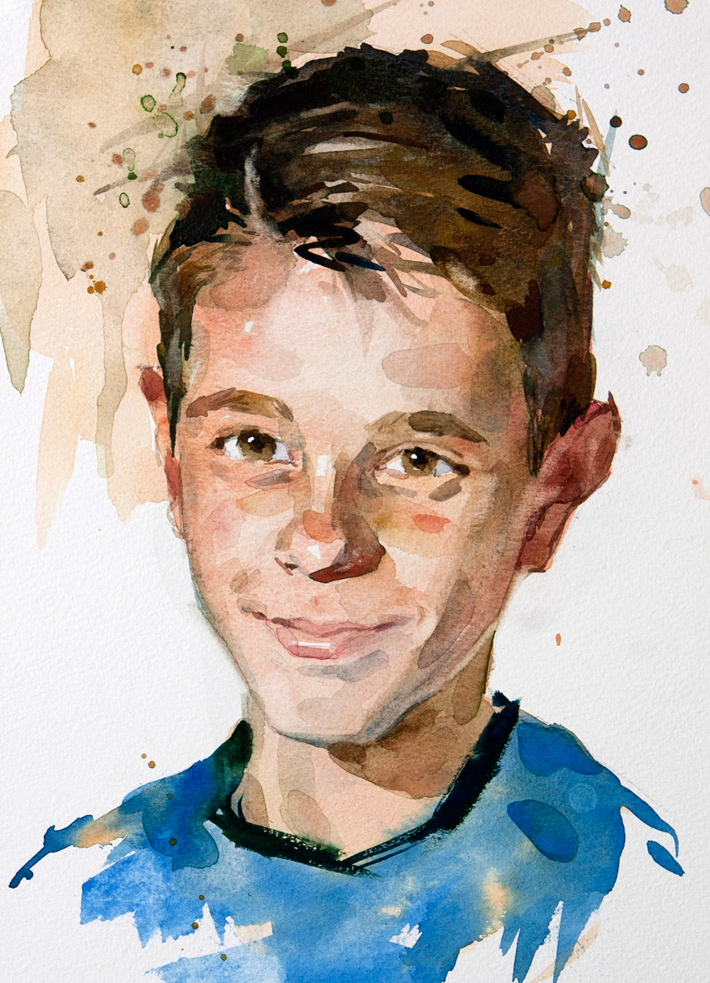 Painting a portrait in watercolour