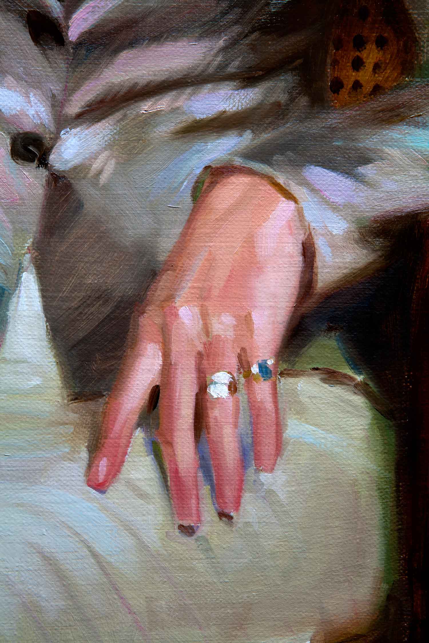 painting hands in oil paint