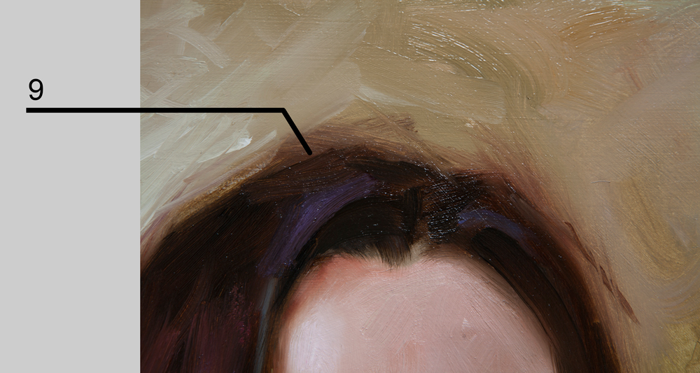 portrait painting techniques. softening hairline