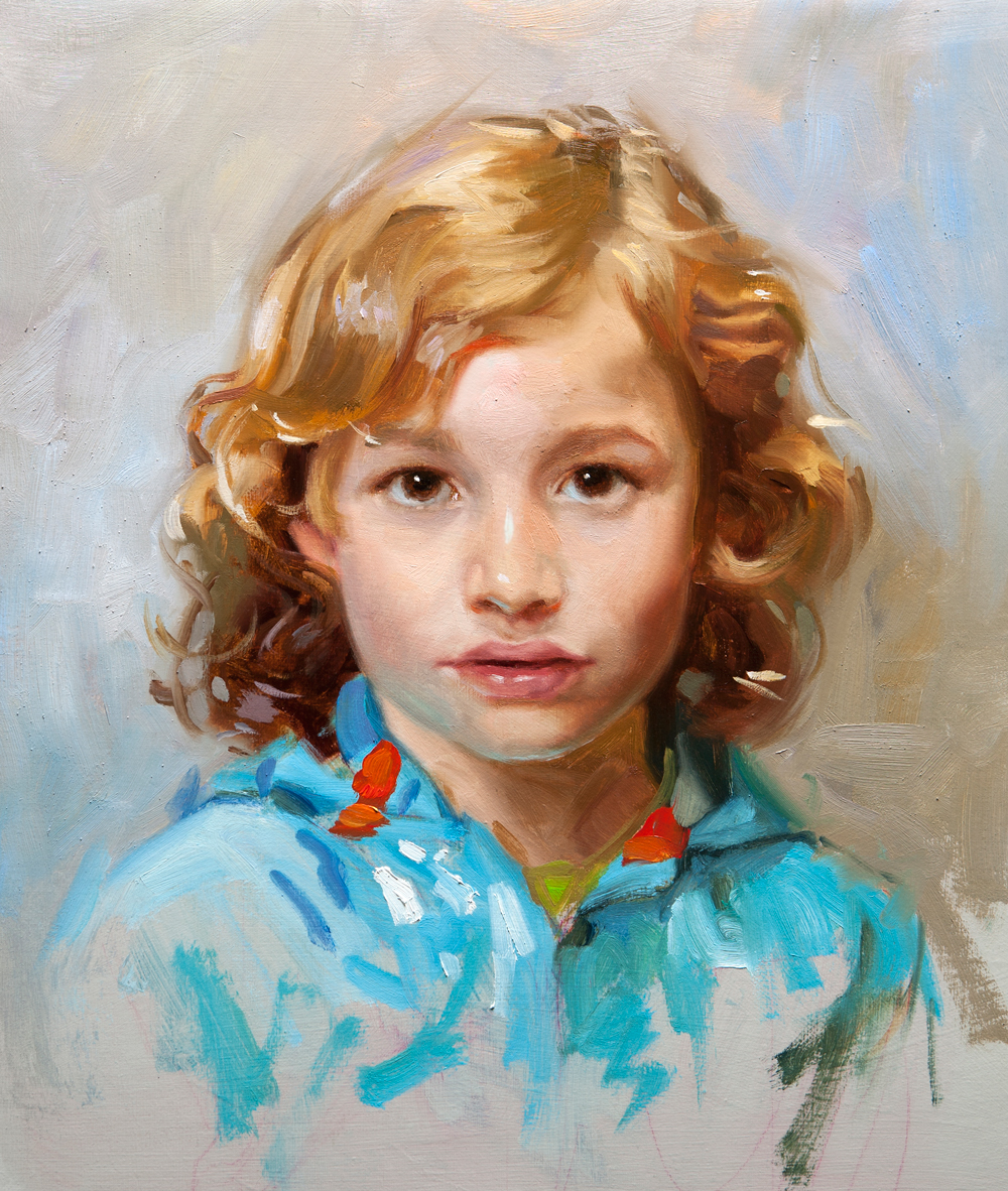 painting portrait tutorials. Portrait of a little boy. portrait painting tutorials.